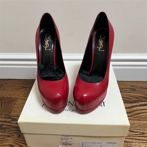 ysl red tribtoo pumps